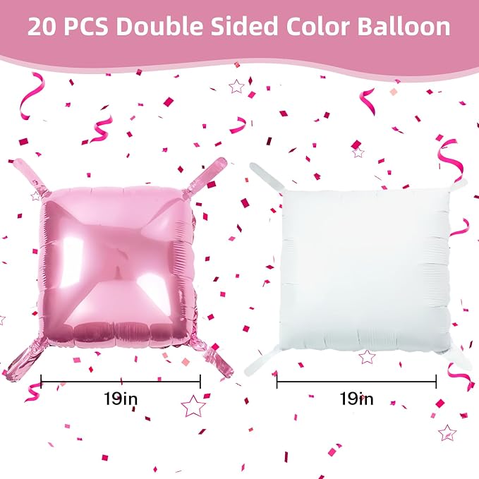 HILAVO Pink and White Square Balloon - Image 3