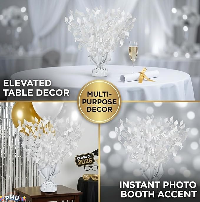 PMU White Graduation Balloon Weights, Graduation Centerpieces - Image 6