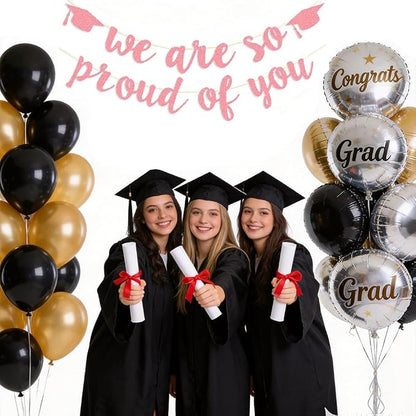 2026 Graduation Banners Party Decorations Rose Gold Glitter Grad Banners | - Image 3