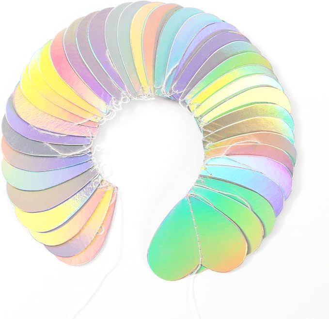 Iridescent Disco-Holographic Heart Garland - 52Ft Wedding Hanging Decoration - Image 2