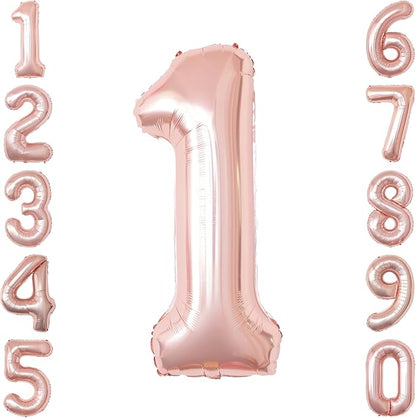 Rose Gold Number 1 Balloon 40 Inch, Elegant Blush Foil by Unknown