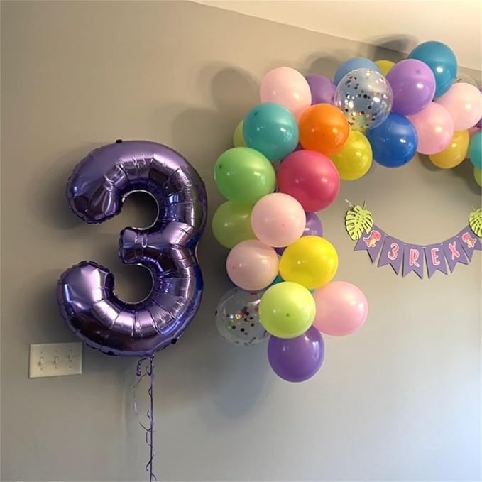 7th Birthday Number Balloon for Girls, 40 Inch Giant Mylar Purple 7 Balloon - Image 6