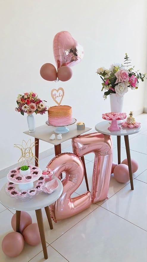 50 Balloon Number 40 Inch Pastel Pink Balloons - Image 3