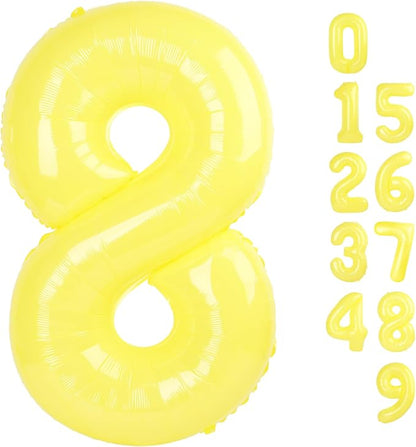 8 Balloon Number 40 Inch Yellow Balloons by Mluchee