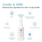 Mild Scalp Tonic for Anti-Hair Loss & Regrowth, DHT Blocker Serum Spray for Thickening, Nourishing Scalp & Hair for Men & Women, Dry, Sensitive Scalp Treatment - Sulfate & Paraben Free