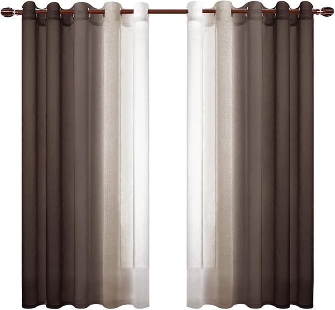 DWCN Ombre Faux Linen Sheer Curtains - Image 8