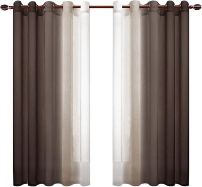 DWCN Ombre Faux Linen Sheer Curtains - Image 8