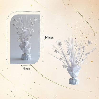 12 Pack White Foil Spray Centerpieces Stars Brust Table Centerpieces - Image 7