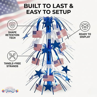 PMU 3 Pcs 21 Inch Patriotic Centerpieces - Image 6