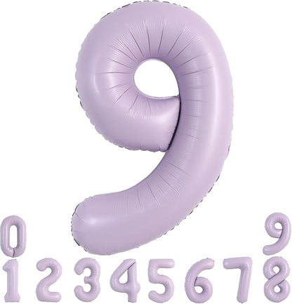 TONIFUL 40 Inch Cream Purple Large Number 9 Balloon by TONIFUL