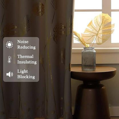 Cream Beige Curtain for Sliding Door 100W x 108L Inch Long Unique Gold Tree - Image 6