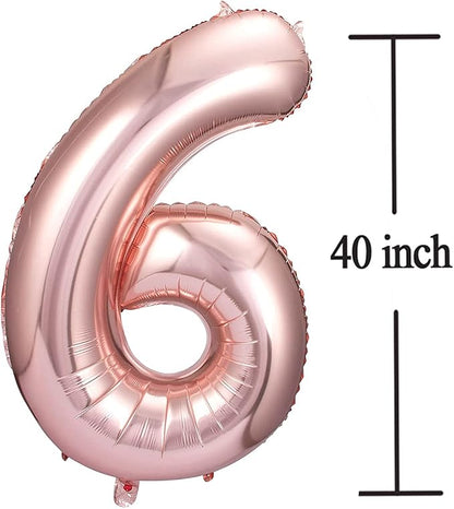 Jonhamwelbor 60 Number Balloons Rose Gold Big Giant Jumbo Number 60 Foil Mylar - Image 2