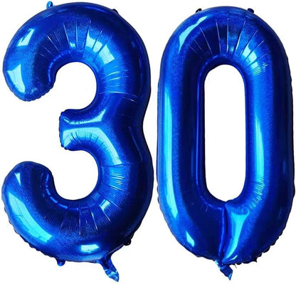 Laser Navy Blue Number 30 Balloons 40 Inch Giant Number Dark Blue 30 Foil Mylar by COLORFULELVES