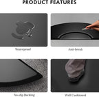 Artist hand 3 ft. x 5 ft. Barber Chair Mat Salon & Barber Shop Chair Anti-Fatigue Mats Comfort Salon Chair Mat,Semi Circle - 1/2 in. Thick,Black