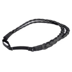 DIGUAN Double Three Strand Synthetic Hair Braided Headband Hairpiece Extension Women Girl Beauty accessory (Natural Black)