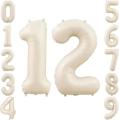 40" Beige Foil Number 12 Balloon by TNCDJKPA