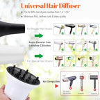 Universal Hair Diffuser for 1.4"-2.6" Blow Dryers, Diffuser Hair Dryer Attachment, Professional Hair Diffuser for Curly Wavy Long Thick Hair