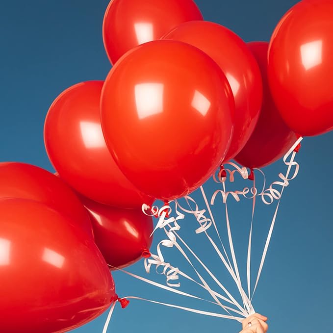 Voircoloria 105pcs Red Party Latex Balloons, 12inch | - Image 5
