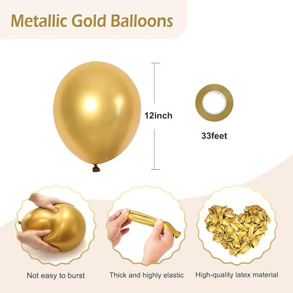 50 Pack Metallic Gold Balloons 12 Inch - Image 2