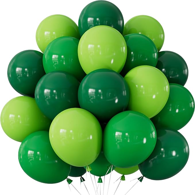 Green Balloons, Latex Balloons for Christmas, Baby Shower, Jungle Safari by Adeyoo