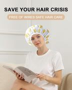 YIZIJIZI 2 Pieces Heat Cap for Deep Conditioning, Conditioning Cap Made of Aluminum Foil for Home and Salon Use, Hair Dyeing（Yellow, small）