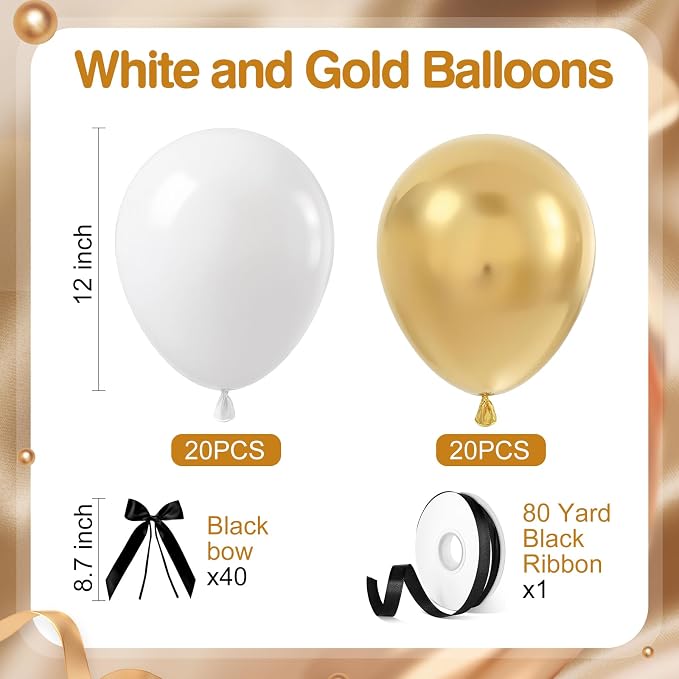 80PCS Black Bow Birthday Party Decorations - Image 2
