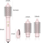Hair Dryer Brush, 4 in 1 Rotating Round Hot Air Spin Brush Set Negative Ionic Professional Blow Dryer with Detachable Brush(2" & 1.5"), 3 Heats and 2 Speeds Rotating Blow Dryer Brush