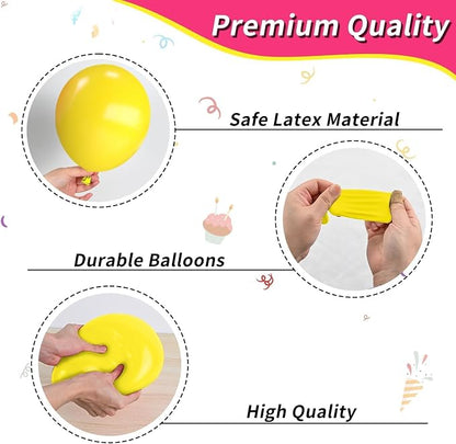 Pink and Yellow Balloons, 12 Inch Maca Hot Pink Yellow Confetti Balloons - Image 3