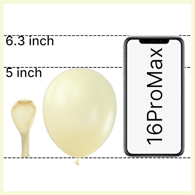 PartyWoo Pastel Yellow Balloons 50pcs Light Pale Yellow Color | 5 Inch Balloons - Image 2