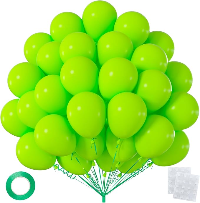 50pcs 12 Inch Lime Green Balloons 12 Inch | Premium Helium Light Green Latex by OWPFJG