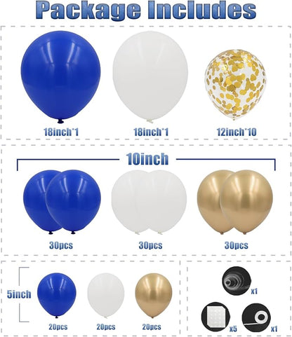 Royal Blue and Gold Balloons Garland Arch Kit - Image 2