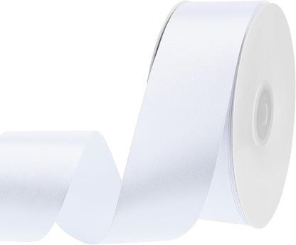 woric White Satin Ribbon 1 1/2 Inch 60 Yards Gift Ribbon | Single-sided by woric
