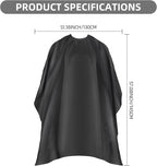 Professional Hair Cutting Cape with Adjustable Snap Closure, Salon Barber Cape,Waterproof Hairdressing Salon Cape - 57" x 51"(Black)