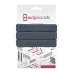 Burlybands Large Hair Ties for Thick, Heavy or Curly Hair - Non-Slip, Non-Damage, Seamless Women's Ponytail Scrunchies - Dk Gray, 3 Pcs