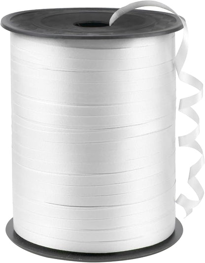 500 Yards White Curling Ribbon Metallic Balloon Roll by qiqibaobao