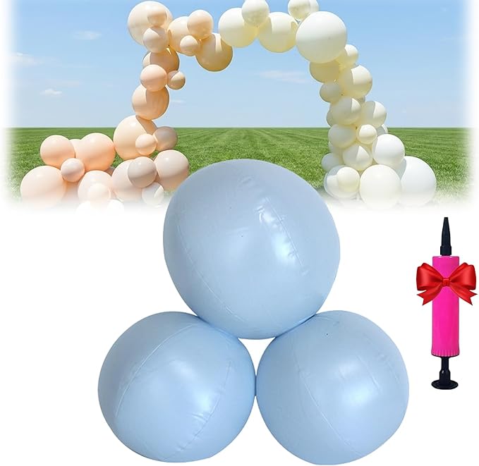 Reusable Inflatable Balloon Garland Arch Kit, 18ft 3/7 PCS Linked Pvc Balloons by Unknown