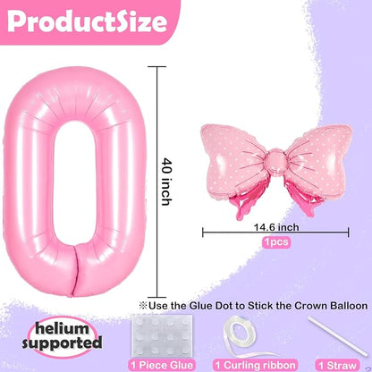 Pink 2 Balloon Number Pink Birthday Decorations - Image 2