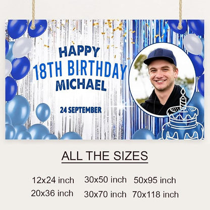 Generic Personalized Happy Birthday Banner, Customized - Image 2