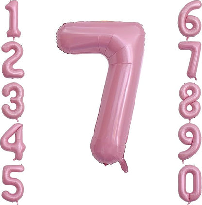 Pearlescent Pink Number 7 Balloon 40 Inch, Shiny Foil by Unknown