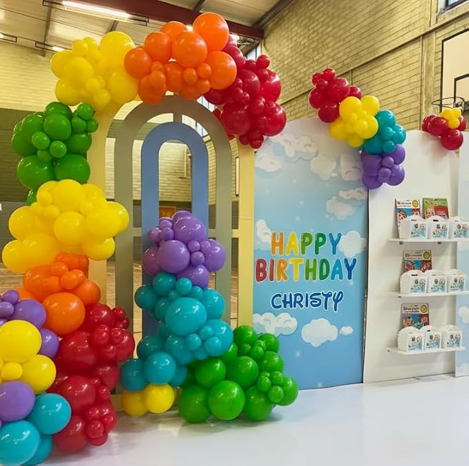 Rainbow Balloons Arch Kit 120pcs, Different Sizes Latex Balloons - Image 8