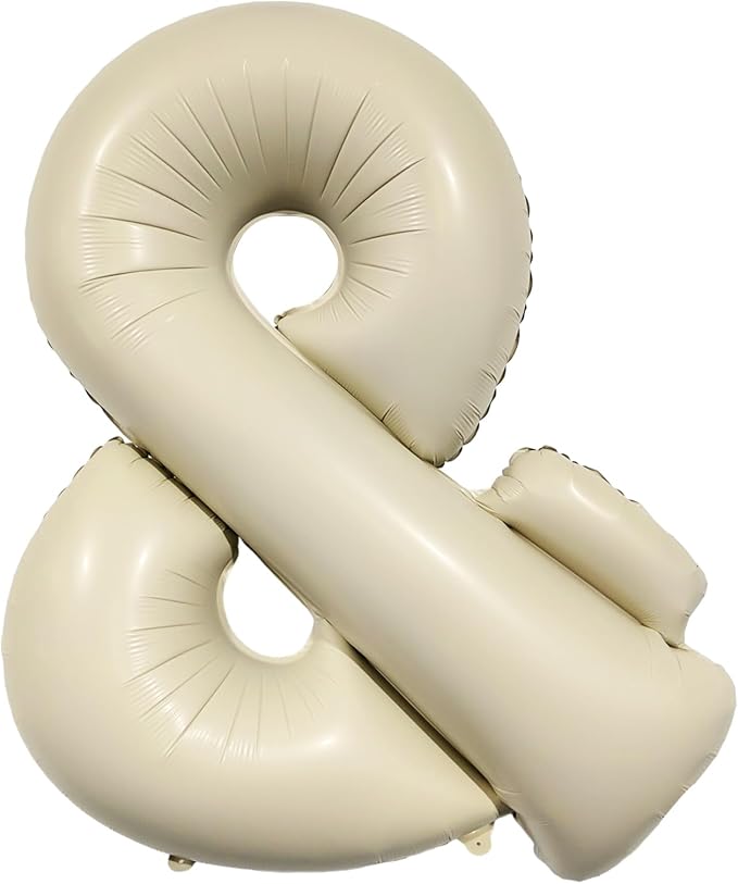 Biapian 40 Inch Ampersand Balloons, Cream Symbol & Foil Balloon, Big Single by BIAPIAN