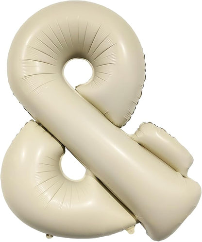 Biapian 40 Inch Ampersand Balloons, Cream Symbol & Foil Balloon, Big Single by BIAPIAN