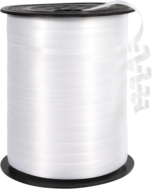 500 Yards White Curling Ribbon, 1/5 Inch Wide Balloon String Ribbons by Unknown