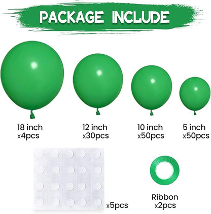 134Pcs Green Balloons Different Sizes 5 10 12 18 Inch Green Balloon Garland - Image 2