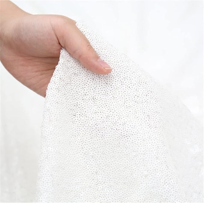 Poise3EHome White Sequin Backdrop, 8FT x 10FT Sequin Photography Backdrop - Image 9