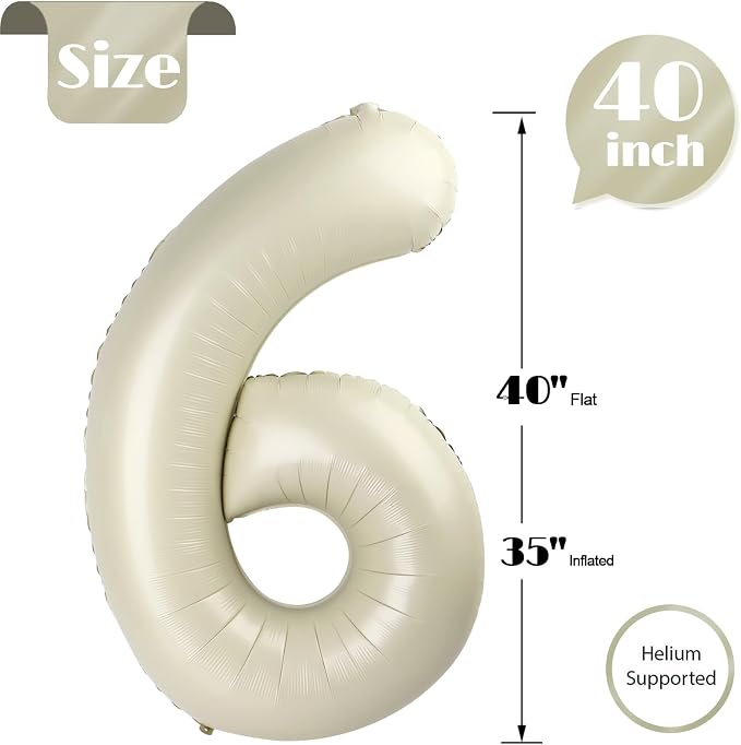 Cream 6 Balloon - Image 5