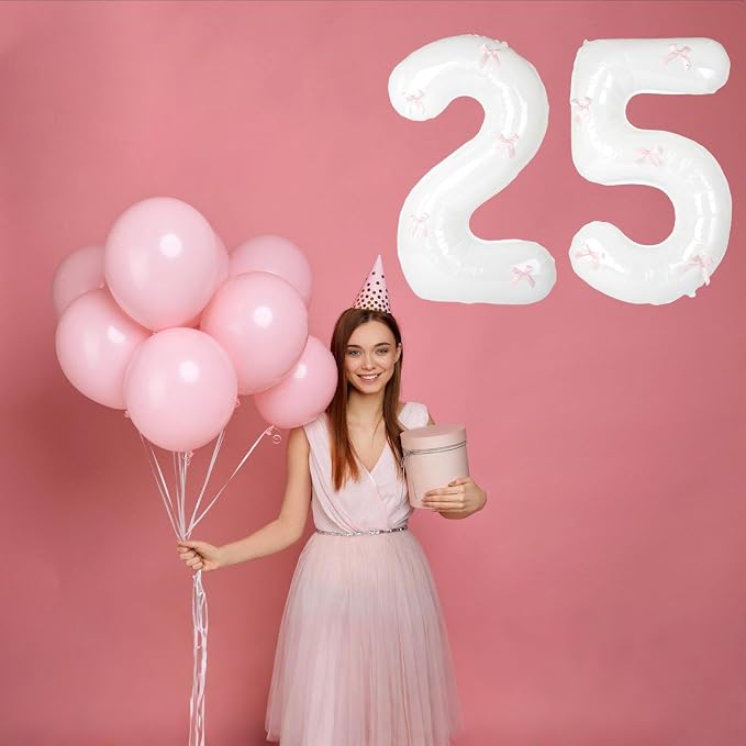 40 Inch White Number Balloons - Image 7