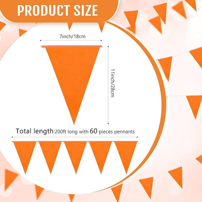 Tatuo 200 Feet Solid Pennant Banners Flags String Triangle Hanging DIY Bunting - Image 2
