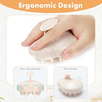 FREATECH Scalp Massager Hair Growth, Scalp Scrubber Shampoo Brush with Soft Silicone Bristles for Dandruff Removal and Hair Care, Wet & Dry Hair Massager Scalp Exfoliator, Beige