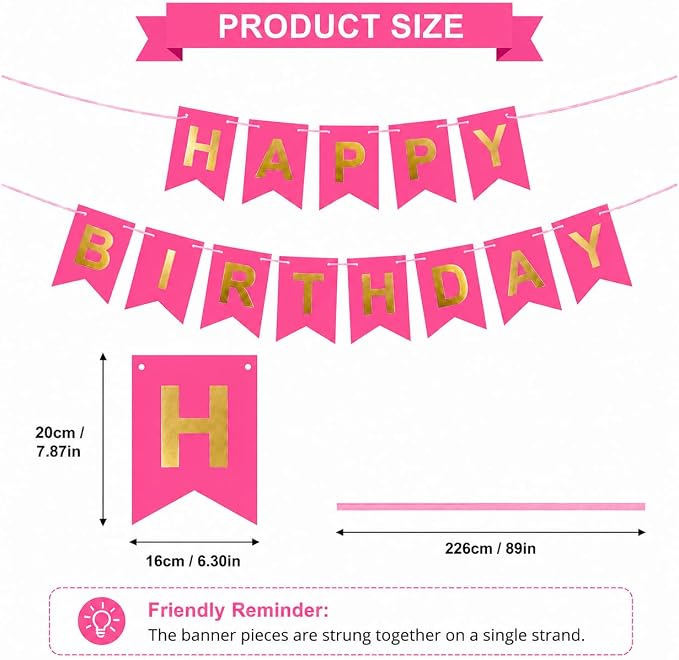 Rose Happy Birthday Banner Sign - Image 2